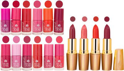 

Aroma Care Lot of 12 Insta Dri Nail Polish and Creamy Matte Rythm Lipsticks Classic Combo Set 47(Set of 16)