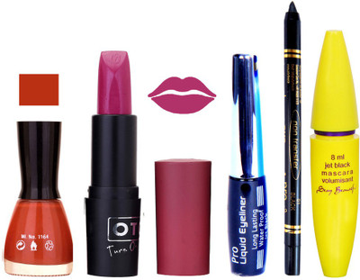 

Rythmx Lipstick, Nail Polish, Eyeliner,Black Kajal Makeup Combo Kit 1326(Set of 5)