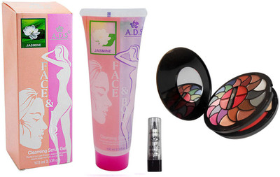

ADS Cleansing Jasmine scrub gel / Kajal With 8188 Makeup Kit(Set of 3)