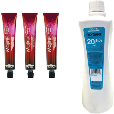 

L'Oreal Paris Professonnel Hair Colour Majirel No 4.3 Brown Gold Reflect With Oxydant Creme 20 Vol 6% Developer(Set of 4)