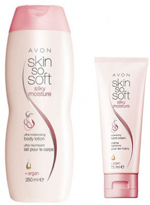 

Avon Silky Moisture Replenishing Body Lotion (250 ml) & Hand Cream (75 ml)(Set of 2)