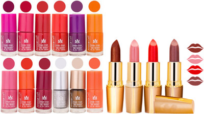 

Aroma Care Lot of 12-piece Surprise Nail Polish Set and Rythm Lipsticks Combo 103(Set of 16)
