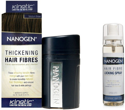 

Nanogen Hair Fibres with Locking Spray (Medium Brown)(Set of 2)