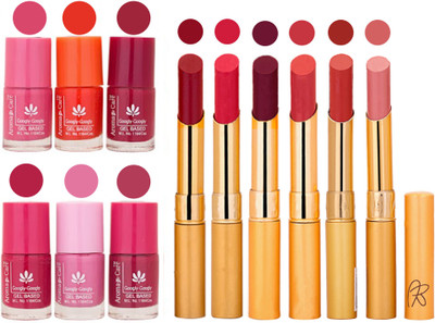 

Aroma Care Quick Dry Nail Polish and Rythm Lipstick Combo 1803201893(Set of 12)