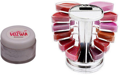 

Vozwa Silver Shimmer Powder with Lipgloss Palette(Set of 2)