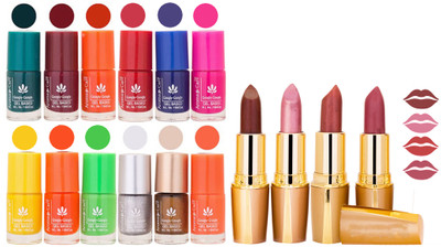 

Aroma Care Lot of 12-piece Surprise Nail Polish Set and Rythm Lipsticks Combo 06(Set of 16)
