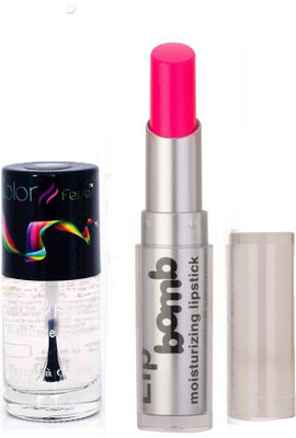 

Color Fever 951 Topcoat Nail Polish+Neon Orange Lipstick(Set of 2)
