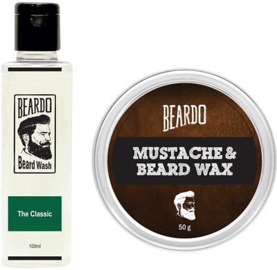 

Beardo The Classic Beard Wash (100ml) & Wax (50g) Combo(Set of 2)