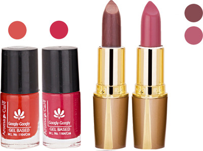 

Aroma Care Orange Nail Polish + Brown Lipstick Combo 2907201626(Set of 4)