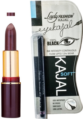 

Lady Fashion Lipstick And Kajal Combo(Set of 2)