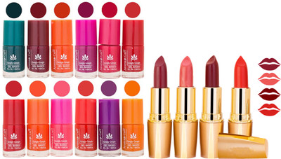 

Aroma Care All About Nail 12 Piece Color Nail Lacquer Combo Set + 4 Rythm Creamy Matte Lipstick Combo 134(Set of 16)