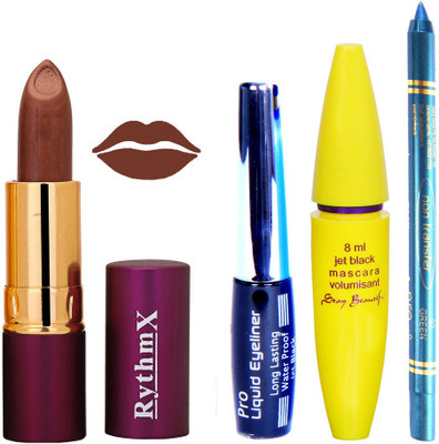 

Rythmx Lipstick ,Black Eyeliner,Kajal, Jet Mascara Makeup Combo Pack(Set of 4)