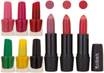 

Rythmx NEW STB RYTH BLK LIPSTICKS AND NAIL POLISH IMPORTANT COMBO 33(Set of 9)