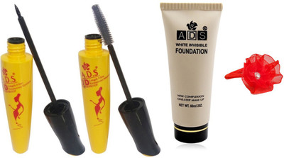 

ADS Waterproof Eyeliner / Mascara / White Invisible Foundation / Band(Set of 4)