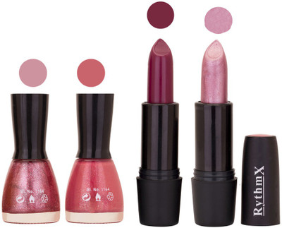 Rythmx FB NAIL POLISHES BLACK LIPSTICKS IMPORTANT COMBO 37(Set of 4)