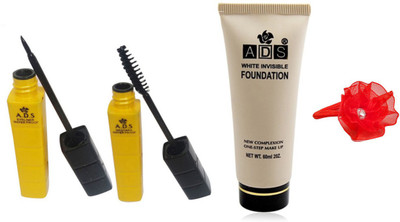 

ADS Waterproof Eyeliner / Mascara / White Invisible Foundation / Band(Set of 4)