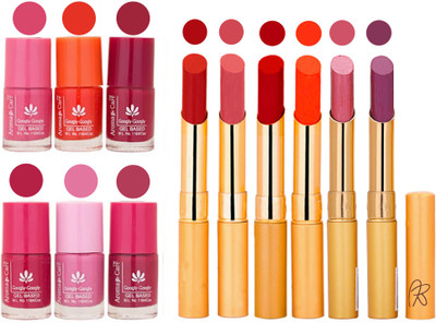 Aroma Care Quick Dry Nail Polish and Rythm Lipstick Combo 1803201937(Set of 12)