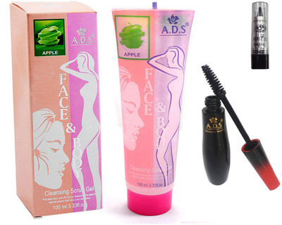 

ADS Cleansing Apple scrub gel / Kajal With Mascara(Set of 3)