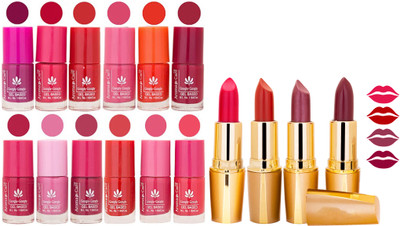 

Aroma Care All About Nail 12 Piece Color Nail Lacquer Combo Set + 4 Rythm Creamy Matte Lipstick Combo 09(Set of 16)