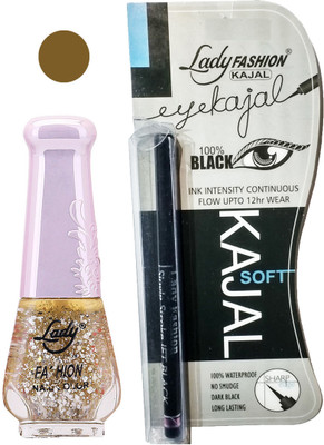 

Lady Fashion Nail Polish and Kajal Combo 2010201662(Set of 2)