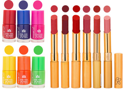 

Aroma Care Makeup Women Nail Polish and Exclusive Long Lasting Lipstick Set 87(Set of 12)