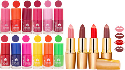 

Aroma Care Lot of 12-piece Surprise Nail Polish Set and Rythm Lipsticks Combo 148(Set of 16)