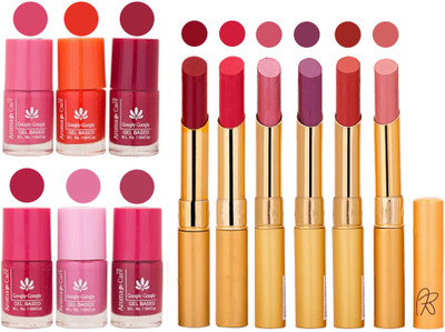 

Aroma Care Quick Dry Nail Polish and Rythm Lipstick Combo 1803201907(Set of 12)