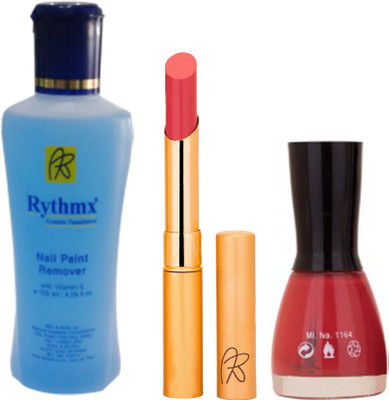 

Rythmx RythmX Pink Lipstick +Nail Polish Combo 2206201650(Set of 3)