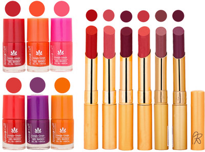 

Aroma Care Nail Polish Set and Rythm Lipstick Sets ( Modern Shades) 1803201763(Set of 12)