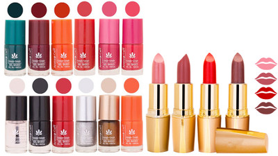 

Aroma Care Lot of 12-piece Surprise Nail Polish Set and Rythm Lipsticks Combo 159(Set of 16)
