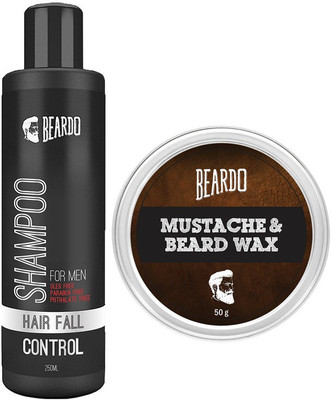 

Beardo HAIR FALL CONTROL SHAMPOO for Men (250ml) And Mustache Wax (50gm)(Set of 2)