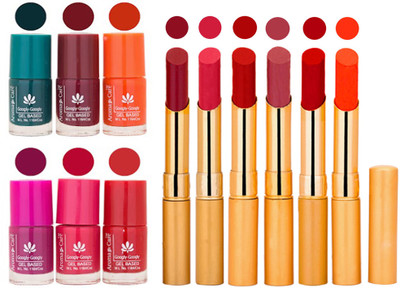 

Aroma Care Famous Combo of Nail Polish with Rythm Long Lasting Lipstick Sets 183201720(Set of 12)