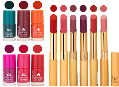 

Aroma Care Famous Combo of Nail Polish with Rythm Long Lasting Lipstick Sets 183201777(Set of 12)