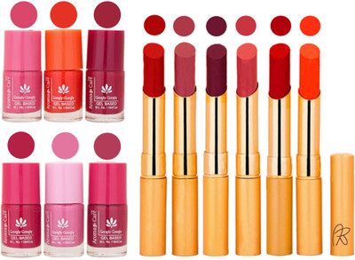 

Aroma Care Quick Dry Nail Polish and Rythm Lipstick Combo 1803201975(Set of 12)