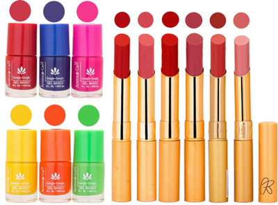 

Aroma Care Makeup Women Nail Polish and Exclusive Long Lasting Lipstick Set 59(Set of 12)