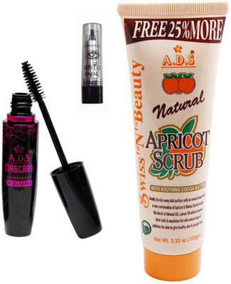 ADS 1625 Mascara, Kajal, Scrub (100gm)(Set of 3)
