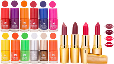 

Aroma Care Gel Nail Polish Set Quick Dry, Long Lasting and Creamy Matte Lipstick Combo 109(Set of 16)