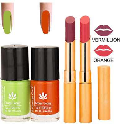 

Aroma Care Nail Polish RHYTHM Orange Lipstick Combo 056(Set of 4)
