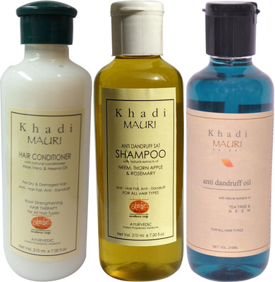 

Khadi Mauri Herbal Hair Conditioner - Anti Dandruff Oil & Shampoo Combo Pack of 3 Ayurvedic Natural 210 ml each(Set of 3)