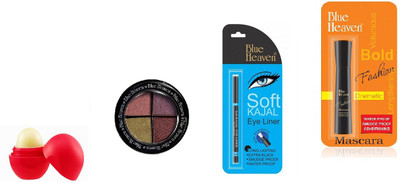 

Blue Heaven lip bomb,eye shadow,kajal,bold mascara(Set of 4)