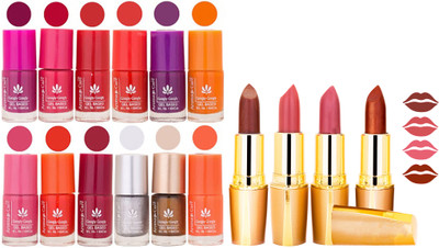 

Aroma Care Lot of 12-piece Surprise Nail Polish Set and Rythm Lipsticks Combo 46(Set of 16)