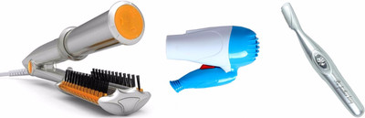 

3P Kart Combo Pack of 2 in 1 Hair Straightener and Curler, Bikini Trimmer,Hair Dryer(Set of 3)