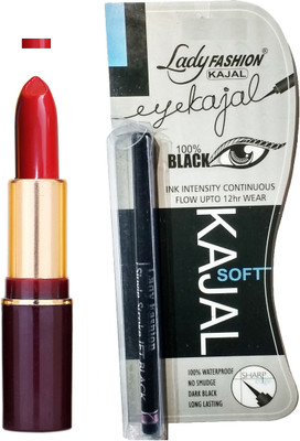 

Lady Fashion Lipstick And Kajal Combo(Set of 2)