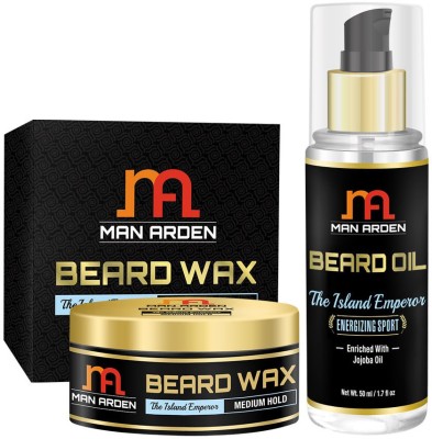 

Man Arden Beard & Mustache Wax + Beard & Mustache Oil (The Island Emperor Kit)(Set of 2)