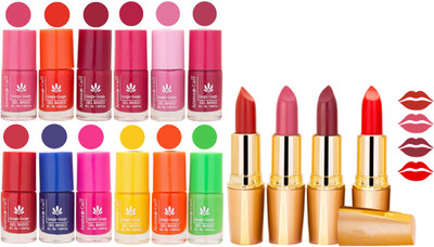 

Aroma Care All About Nail 12 Piece Color Nail Lacquer Combo Set + 4 Rythm Creamy Matte Lipstick Combo 91(Set of 16)