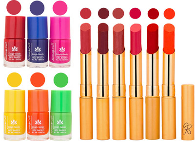 

Aroma Care Makeup Women Nail Polish and Exclusive Long Lasting Lipstick Set 95(Set of 12)