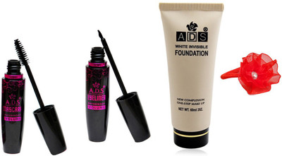 

ADS Waterproof Eyeliner / Mascara / White Invisible Foundation / Band(Set of 4)