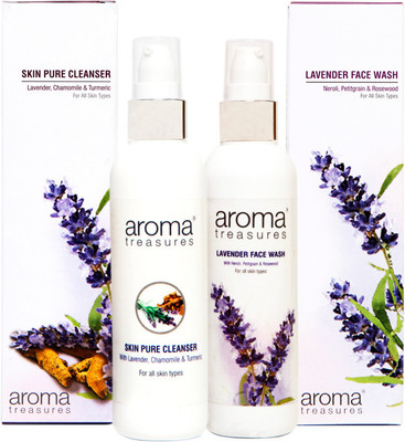 

Aroma Treasures Lavender Facewash and Skin Pure Cleanser(Set of 2)