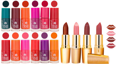 

Aroma Care Lot of 12-piece Surprise Nail Polish Set and Rythm Lipsticks Combo 77(Set of 16)