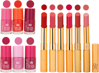 

Aroma Care Quick Dry Nail Polish and Rythm Lipstick Combo 1803201934(Set of 12)